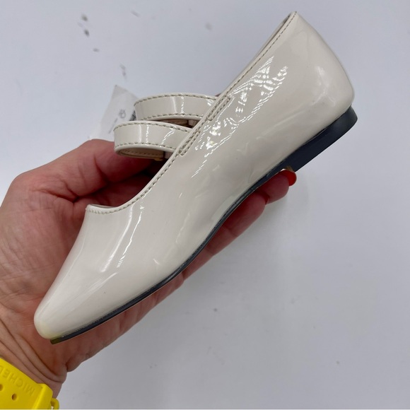 NEW J. Crew Crewcuts Ivory Patent Girls Double Strap Ballet Flats Size K8 - Picture 6 of 12